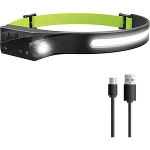 Lucky Power Dahili Pil El Feneri ile Indüksiyon Far Cob LED Kafa Lambası 5 Aydınlatma Modu Kafa Işığı (Yurt Dışından)