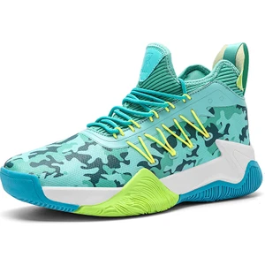 Yeşil Erkekler Basketbol Ayakkabıları Yüksek Top Sneakers Çocuk Spor Ayakkabı Eğitim Atletik Botlar