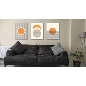 3 Parça Dekoratif Kanvas Tablo Seti 30 x 45 cm