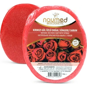 Kırmızı Gül Özlü Doğal Süngerli Sabun 130GR