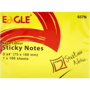75X100 mm Neon Renk Yapışkanlı Not Kağıdı 100 Yaprak (657N) Sarı