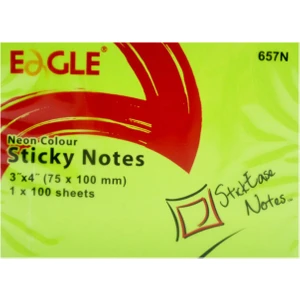 75X100 mm Neon Renk Yapışkanlı Not Kağıdı 100 Yaprak (657N) Yeşil