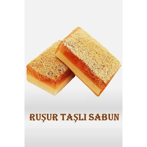 El Yapımı Doğal Kabak Lifli Ruşur Taşlı Banyo Sabunu 1 Adet 110 gr