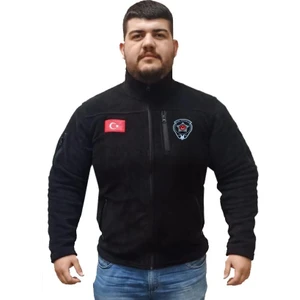 Asker Vadisi Askervadisi Taktik 5 Cepli Özel Güvenlik Polar Siyah Renk Bayrak Nakış Işlemeli
