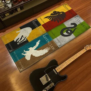 Harry Potter Desenli Halı Gryffindor, Hufflepuff, Ravenclaw, Slytherin Genç Odası Halısı Salon Halısı