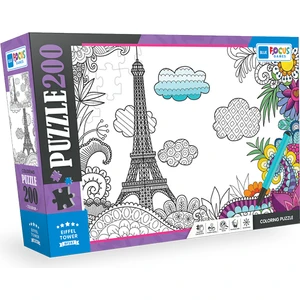 Blue Focus 200 Parça - Colorıng Puzzle Eıffel Tower (Eyfel Kulesi)
