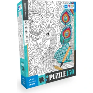 Blue Focus 150 Parça - Colorıng Puzzle Peacock (Tavuskuşu)