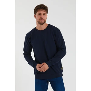 Terapi Men Erkek Lacivert Bisiklet Yaka Basic Pamuklu Sweatshirt 9Y-5200177-004-1