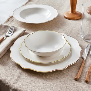 Almond Gold Line 24 Parça 6 Kişilik Yemek Takımı