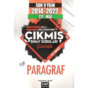 Çap Yayınları TYT MSÜ Paragraf 9 Yıl Çıkmış Sorular