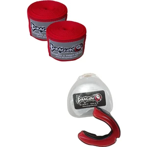 Profesyonel Kutulu Boks Dişlik ve 3,5 M Kırmızı Bandaj