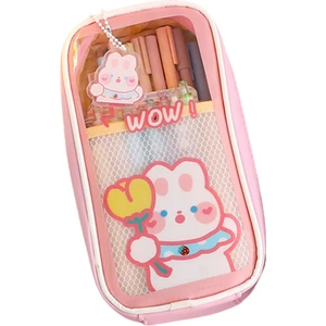 Blue Global Şeffaf Büyük Kapasiteli Öğrenci Kalem Çantası Sevimli Koreli ve Japon Kız Kalem Kutusu (Yurt Dışından)