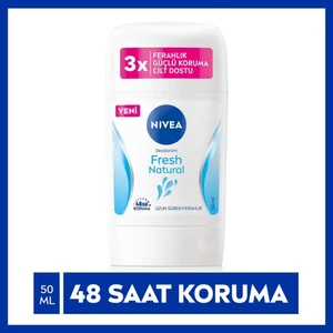 NIVEA Kadın Stick Deodorant Fresh Natural 50ml, Ter Kokusuna Karşı 48 Saat Koruma, Uzun Süren Ferahlık
