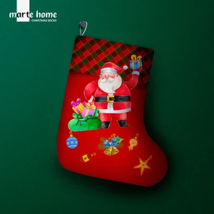 Marte Home Yılbaşı & Christmas Desenli Dekoratif Hediye Kesesi Noel Çorabı