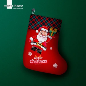 Marte Home Yılbaşı & Christmas Desenli Dekoratif Hediye Kesesi Noel Çorabı
