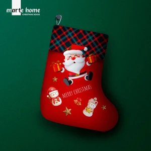 Marte Home Yılbaşı & Christmas Desenli Dekoratif Hediye Kesesi Noel Çorabı