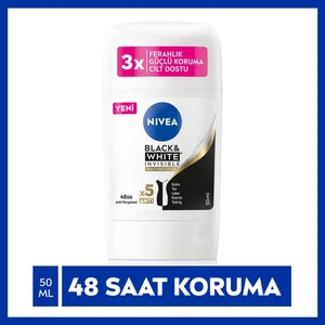 Kadın Stick Deodorant Black & White Invisible Ipeksi Pürüzsüzlük 48 Saat Anti-Perspirant Koruma 50 ml