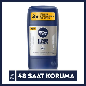 Men Erkek Stick Deodorant Silver Protect 50 ml Ter ve Ter Kokusna Karşı 48 Saat Anti-Perspirant