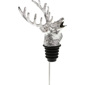 1 Adet Metal Geyik Kafası Kafalı Kırmızı Dökülen Şişe Tıpa