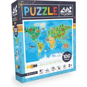 100 Parça - Anımal World Map (Hayvan Dünya Haritası)