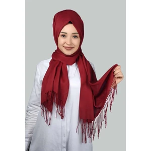 Düz Paşmina Şal - Açık Bordo