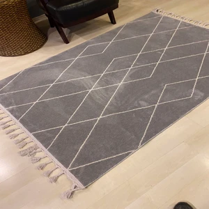 URBAN 02 Gri Beyaz Salon Halısı Hav Toz Vermez Mutfak Halısı Yumuşak Dokulu Koridor Halısı Kesme Yolluk