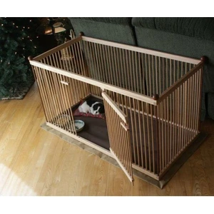 Ahşap Köpek Çiti Sık Aralık Kapısı Yan Taraftadır 60 cm x 1 Metre