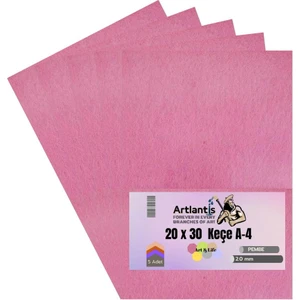 Pembe Keçe A4 2 mm 20X30 cm 5 Li 1 Paket Okul Kreş Etkinlik