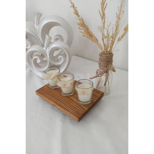 Doğal Ahşap Sunum Standı Tahtası - Ayaklı Stand - 20X14 cm