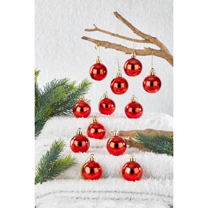 Yılbaşı Çam Ağacı Süsü Kırmızı 4 cm 12LI Cici Top