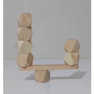 Erc Wood Blocks Ahşap Denge Blokları Montessori Waldorf Eğitimi 7 Li Set