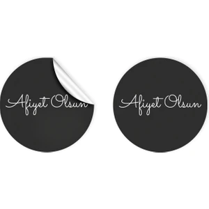Anka Design Kuşe Sticker (4X4CM) 36 Adet - Afiyet Olsun -