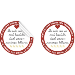 Anka Design Kuşe Paketleme Sticker (4X4CM) 36 Adet