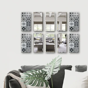 Dekor Camı | Karakalem Çizim Cam ve Ayna | 10'lu Takım | 12,5cm x 25CM