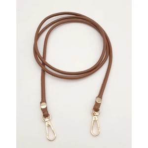 Angel Çanta Aksesuar Taba Renk 5 mm Suni Deri Spagetti Model Çanta Sapı Light Gold Metal