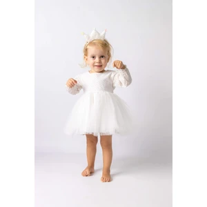 Le Mabelle Beyaz Fisto Bluzlu Tül Etekli Kız Çocuk Elbise - Melissa