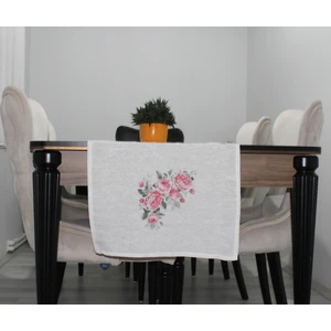 Juzk Solutions Krem Roses Basıkılı Runner