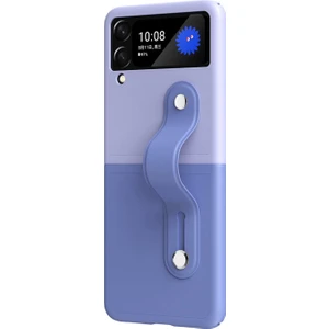 Samsung Galaxy Z Flip4 Parmak Tutuculu Deri Desen Plastik Kılıf - AL3151