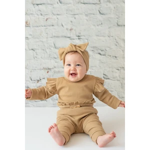 Gots Sertifikalı  Organik Pamuk Fırfırlı Sweatshirt ve Pantolon Takım (0-4yaş)