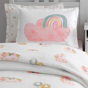Bedding Rainbow Tek Kişilik Wellsoft Battaniyeli Lastikli Çarşaf Seti - Pembe