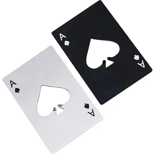 4 Adet Poker Kart Paslanmaz Çelik Şişe Açacağı