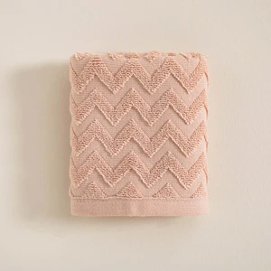 Zigzag El Havlusu 30 x 40 cm Ekru/Koyu Somon