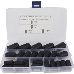 Ferrit Çekirdek Kit Kablo Klipsi Üzerinde 25 Pcs Klipsi Araba Için Uygun Siyah Filtre (Yurt Dışından)
