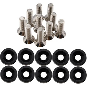 20PCS Araç Modifiye Vidalar Conta Paslanmaz Çelik Alüminyum Döşeme Vidaları Siyah (Yurt Dışından)