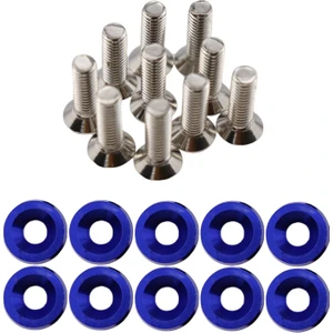 20PCS Araç Modifiye Vidalar Conta Paslanmaz Çelik Alüminyum Döşeme Vidaları Siyah (Yurt Dışından)