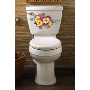 Echo Home Sulu Boya Soft Renkli Çiçekler Klozet Kapağı ve Banyo Sticker