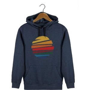 Terapi Men Erkek Indigo Önü Güneş Baskılı Kapüşonlu Sweatshirt 22K-5200322-2