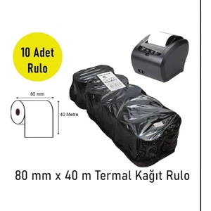 Alp Etiket 80MM 40M 1.kalite Termal Kağıt 50 Rulo