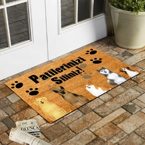 Köpek Desenli Patilerinizi Silin Yazılı Kapı Önü Paspası 45X70 cm