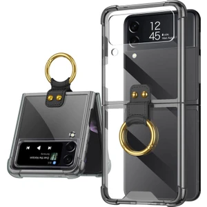 Samsung Galaxy Z Flip 4 Parmak Tutuculu Askılı Köşe Korumalı Kılıf - AL3160